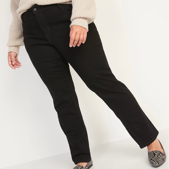 Mid-Rise Power Slim Straight Black Jeans for Women - Picture 8 of 8